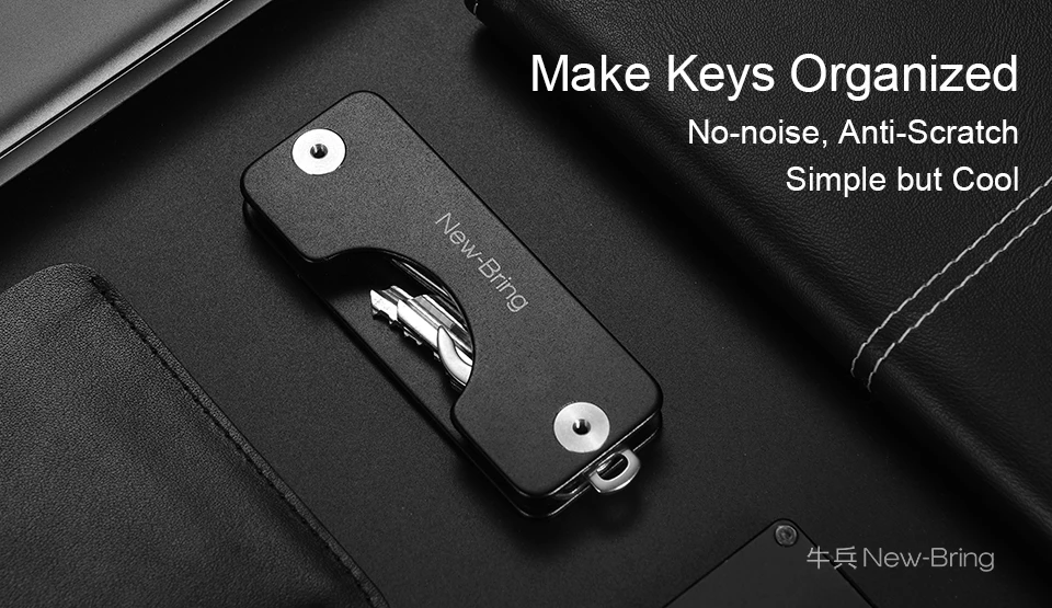 NewBring G2 держатель для ключей Алюминиевый металлический кошелек мужской Автомобильный держатель для ключей умная ключница органайзер для ключей брелок-Органайзер