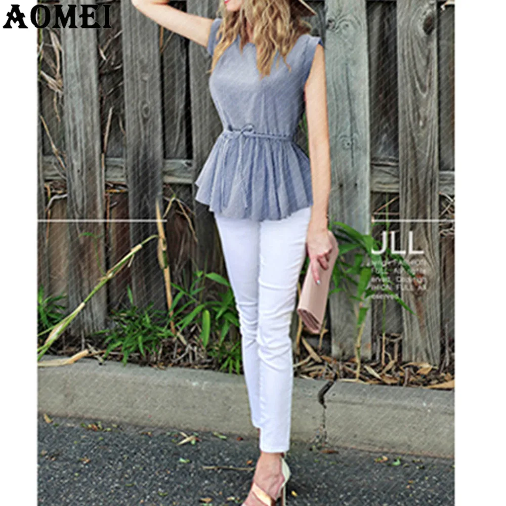 Женская летняя блузка Одежда для работы с круглым вырезом модные офисные женские