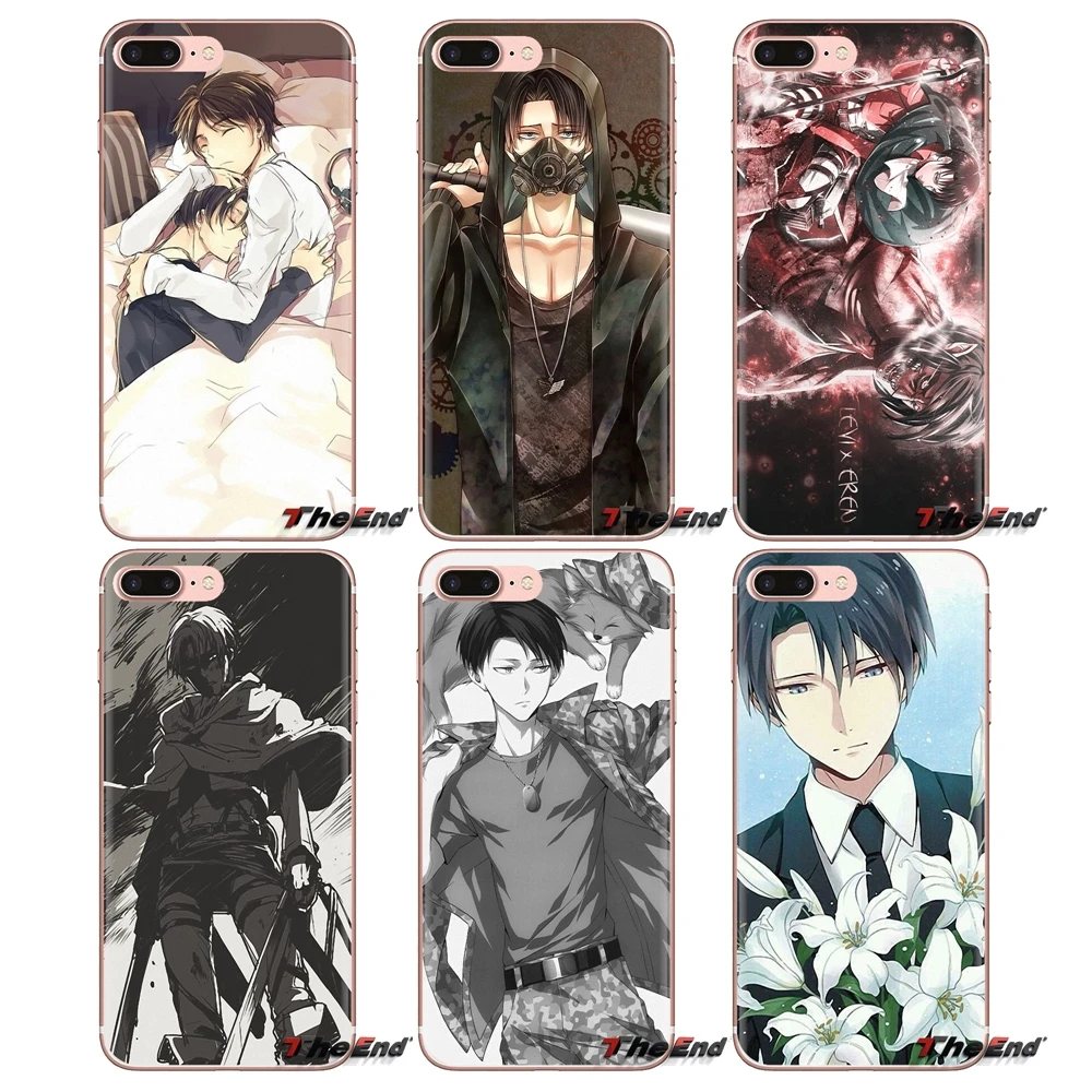Silicone Phone Skin Case For iPod Touch Apple iPhone 4 4S 5 5S SE 5C 6 6S 7 8 X XR XS Plus MAX Levi Ackerman Attack on Titan AMV |