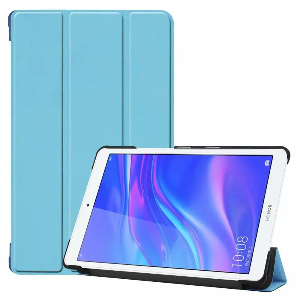 Тонкий мультяшный чехол для huawei Mediapad T5 8,0 дюймов JDN2-W09/AL00 чехол смарт-подставка PU для huawei почтовый ящик 5 8," откидная крышка - Цвет: Sky Blue