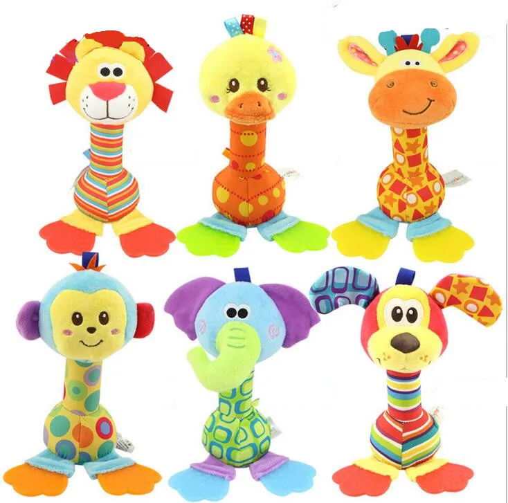 Новая детская игрушка мультяшный Лев утка слон собака обезьяна жираф звуковые