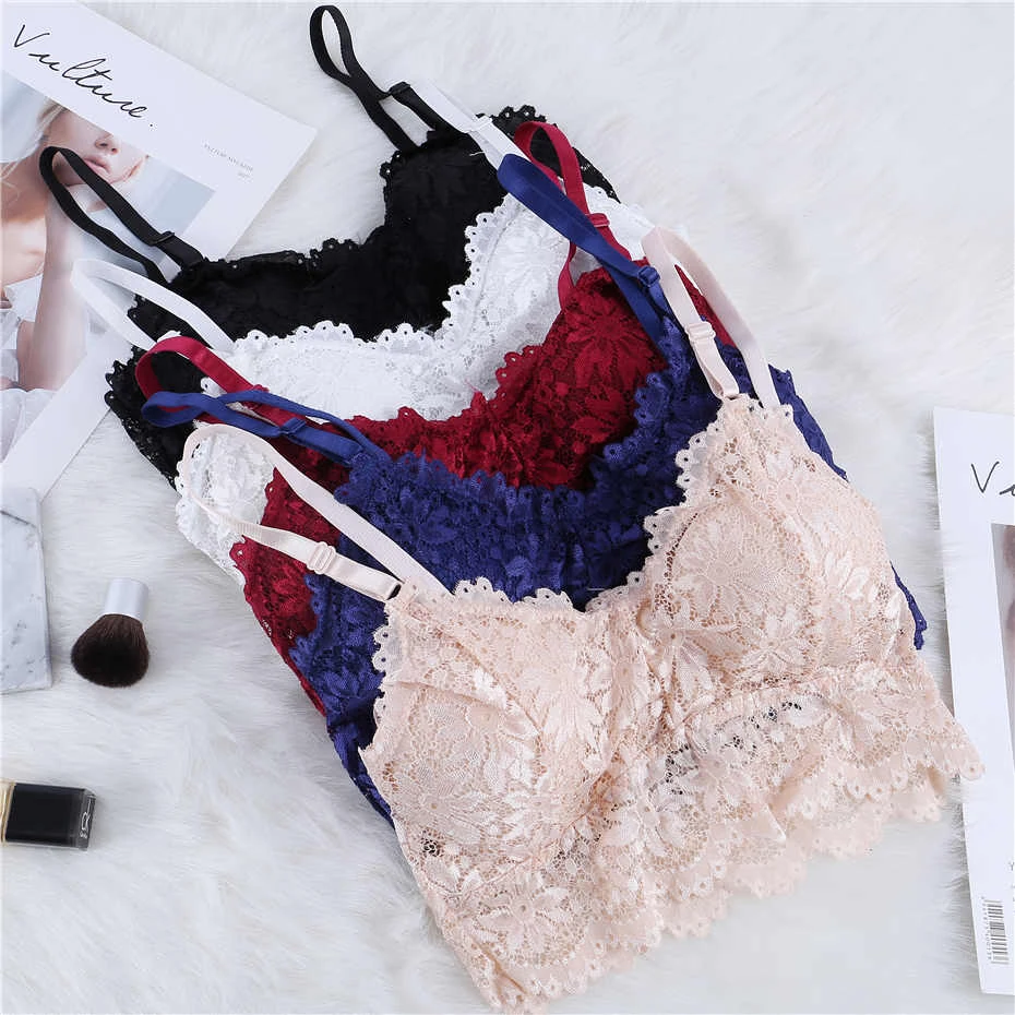 Новинка Женская кружевная рубашка на бретельках топ нижнее белье Bralett Camisole со