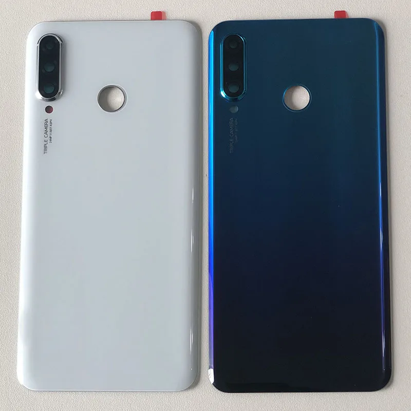 M& Sen для 6,1" huawei P30 Lite/Nova 4E стеклянная задняя крышка для батареи чехол+ стеклянная линза+ рамка для отпечатков пальцев+ оригинальная наклейка