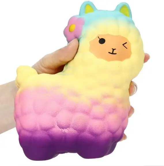 Jumbo Kawaii мягкий медленно поднимающийся Bling Защитная крышка для радуги из шерсти