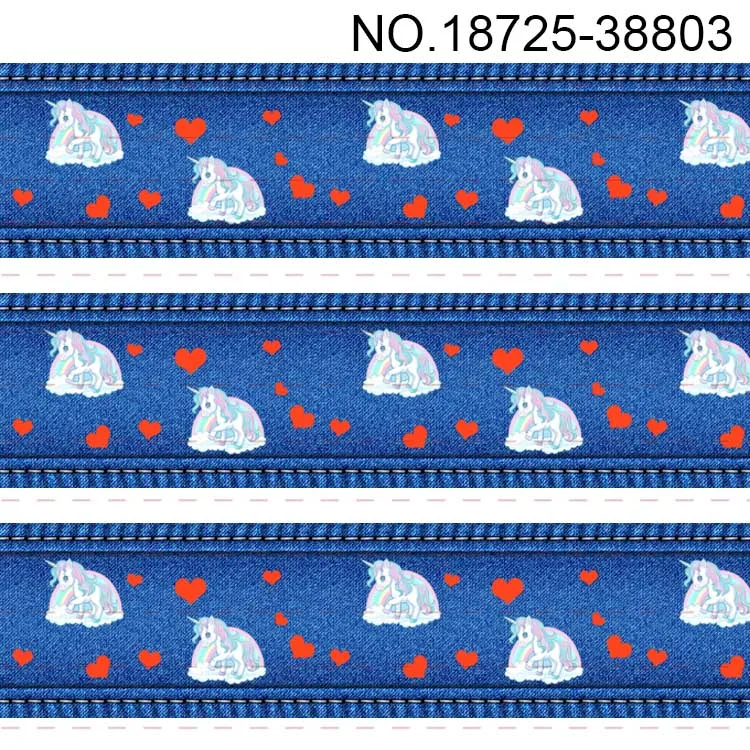10yards - different sizes -Cartoon pattern printed Grosgrain ribbon unicorn/Dolls/Sesame street/denim | Дом и сад
