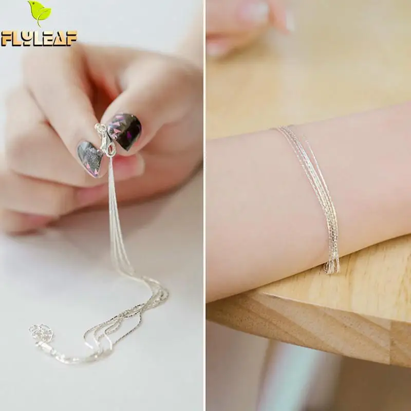 Женский браслет из серебра 925 пробы с защитой от аллергии|bracelets for|chain braceletbracelets for
