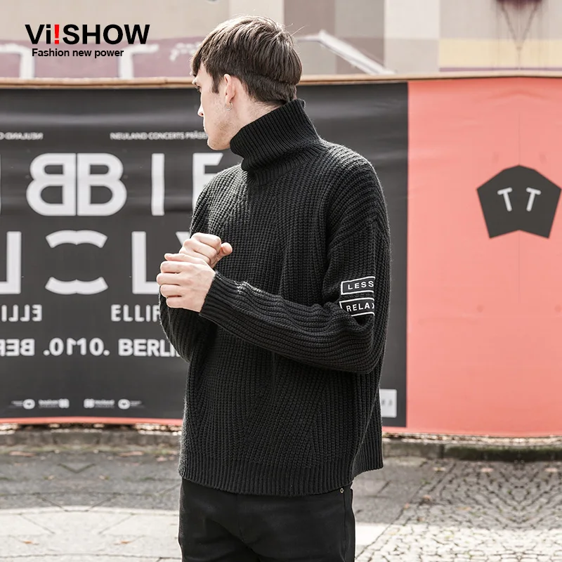 VIISHOW свитер с высоким воротом мужские Новые вязаные свитера и пуловеры Masculino Hombre