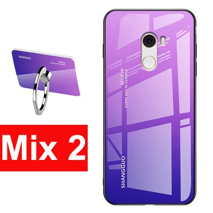 Корпус для xiaomi mi x 2 s mi x2s случае телефон Обложка градиент закалённое Защитное стекло для xiaomi mi x 2 mi x2 крышка shell - Цвет: Mix 2