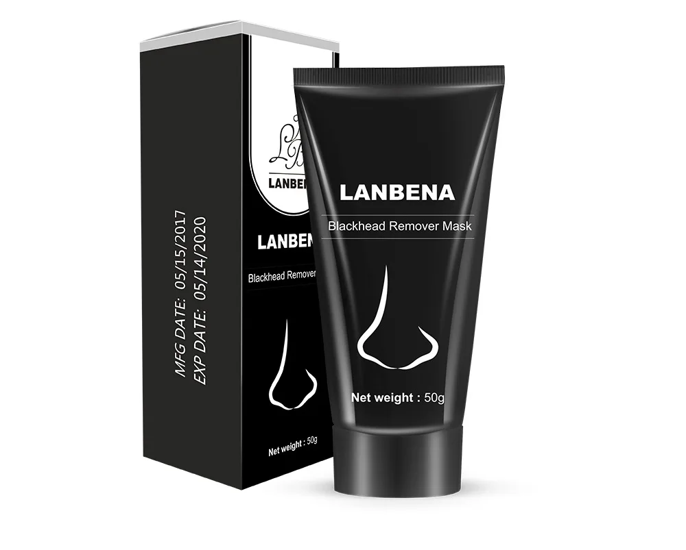 LANBENA, 50 г, маска для удаления черных точек, для носа, черная маска для ухода за лицом, для лечения акне, Очищающая маска, полоска пор, маска для ухода за кожей, TSLM2