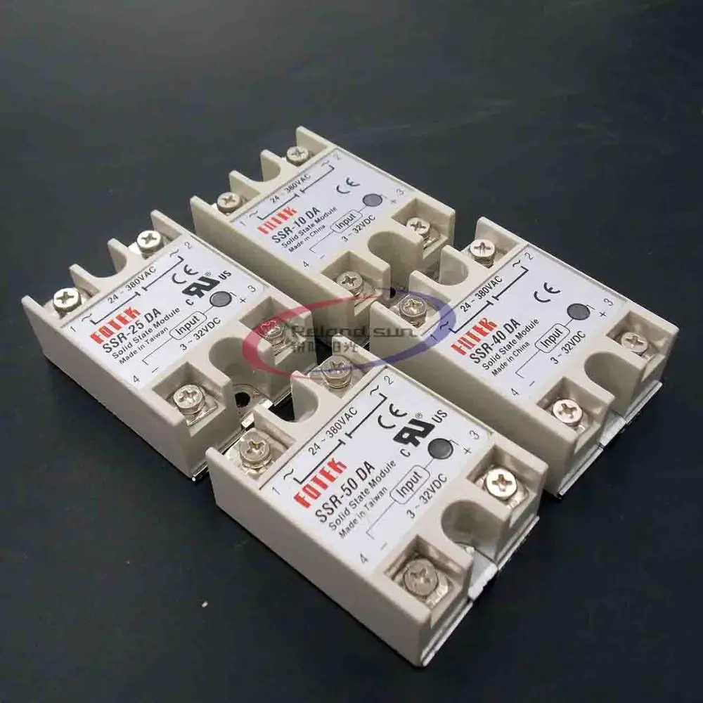 Твердотельное реле Φ SSR-10DA 10A 25A 40A 50A фактически 3-32V DC TO 24-380V AC SSR 10DA 25DA 40DA 50DA | - Фото №1