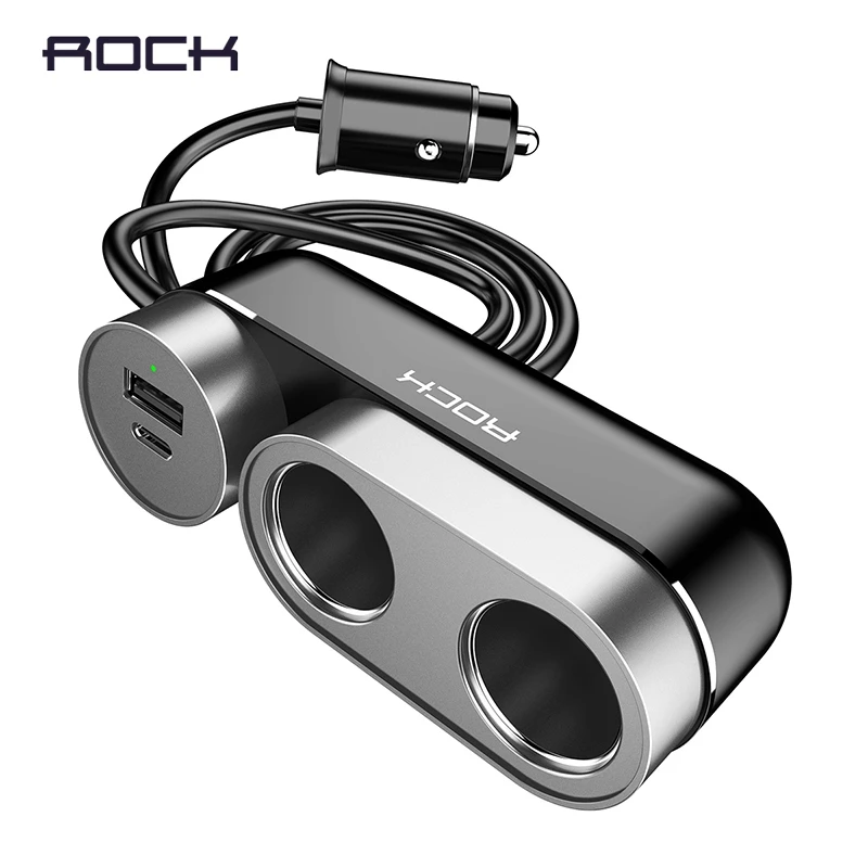 ROCK USB Автомобильное зарядное устройство type C PD автомобильное для телефона 4 порта
