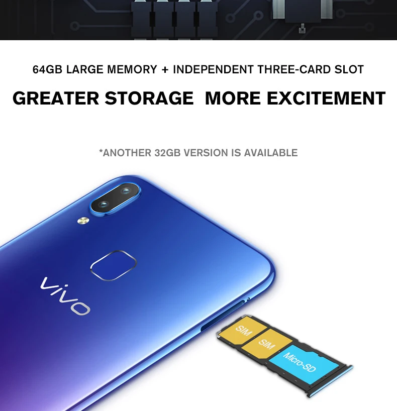 Vivo U1, мобильный телефон, 6,2 дюймов, экран, 3G ram, 32G rom, Восьмиядерный процессор Snapdragon439, Android 8,1, 4030 мА/ч, большая батарея, Face ID, смартфон
