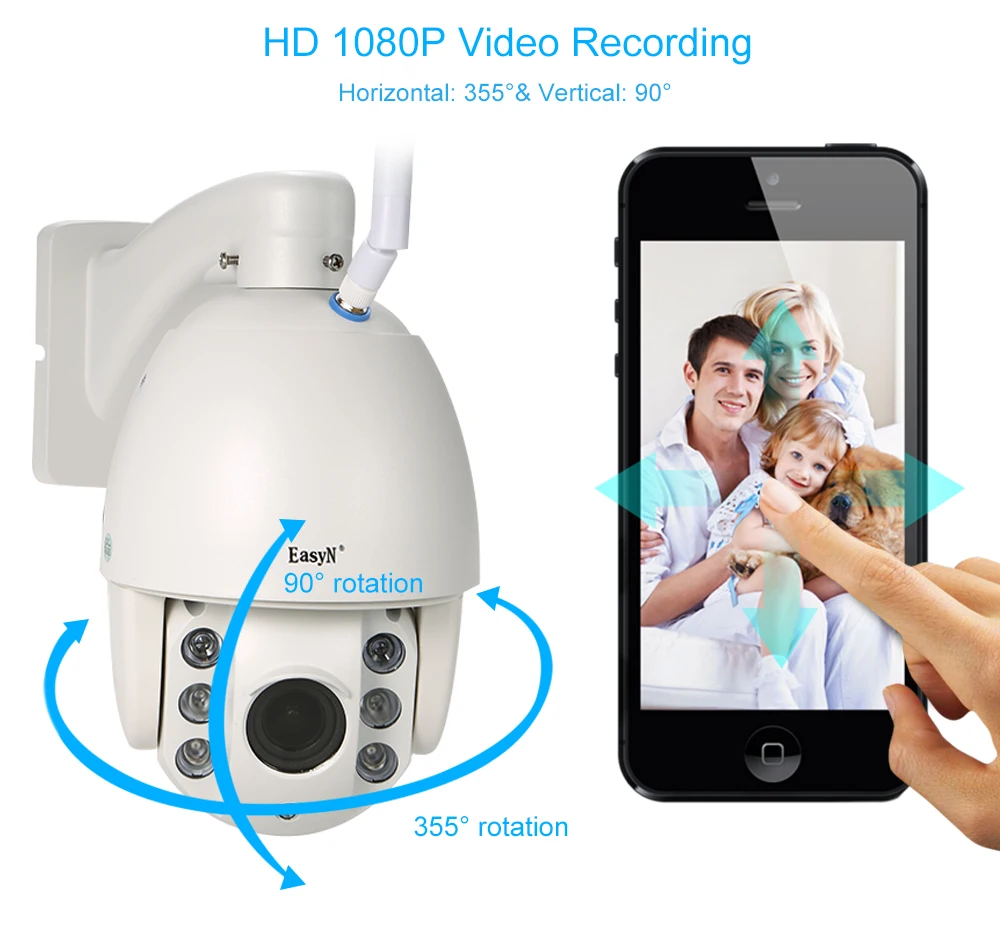 Ip камера Wi Fi 1080P PTZ 2 8 12 мм с картой 16 ГБ безопасности WIFI датчик движения ночное