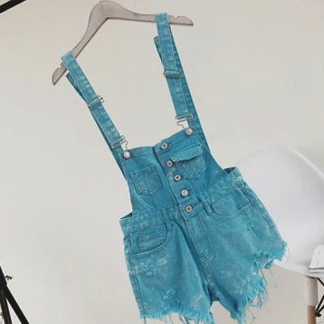 Sky Blue Хит, модная женская одежда, джинсовые комбинезоны, хлопковые комбинезоны на бретелях, шорты, Свободные повседневные Комбинезоны, шорты, комбинезоны, женские комбинезоны - Цвет: Sky Blue