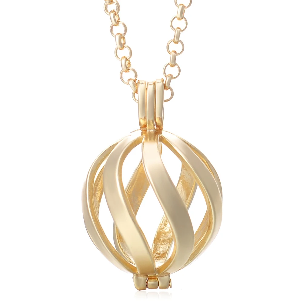 va-049-c Vocheng Bola Ball Angel Necklace 16MM Music Ball Vintage Pregnancy Necklace Aroma Essential Oil Diffuser Pregnant Women VA-048 - Окраска металла: va-049-c