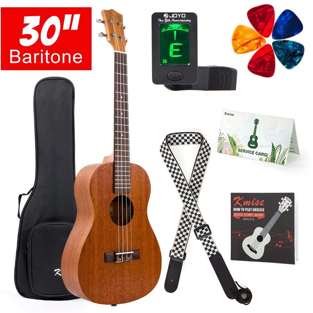 Kmise Baritone Гавайская гитара 30 дюймов из красного дерева Ukelele Uke 4 струны Гавайская гитара - Цвет: MI2308