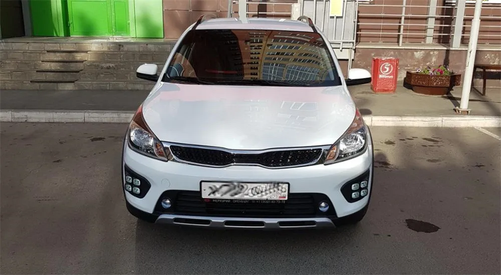 Автомобильный мигающий 1 пара светодиодный фонарь для России KIA RIO X-Line с поворотным сигналом для вождения автомобиля DRL дневные ходовые огни