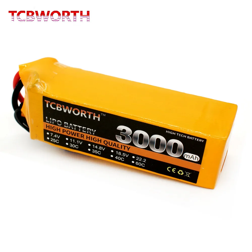 TCBWORTH 5S Высокая разрядка RC Lipo батарея 18 5 v 3000mAh 30C 60C 5s для радиоуправляемый самолет