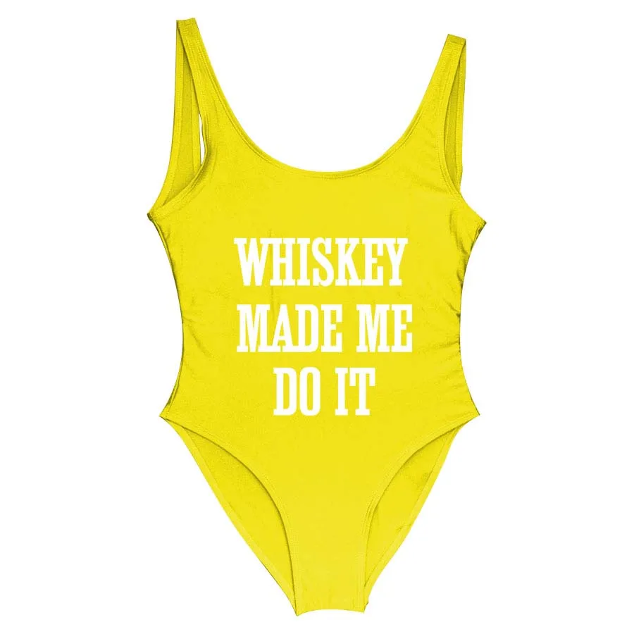 Женский цельный купальник WHISKEY MADE ME DO IT красный монокини сексуальный