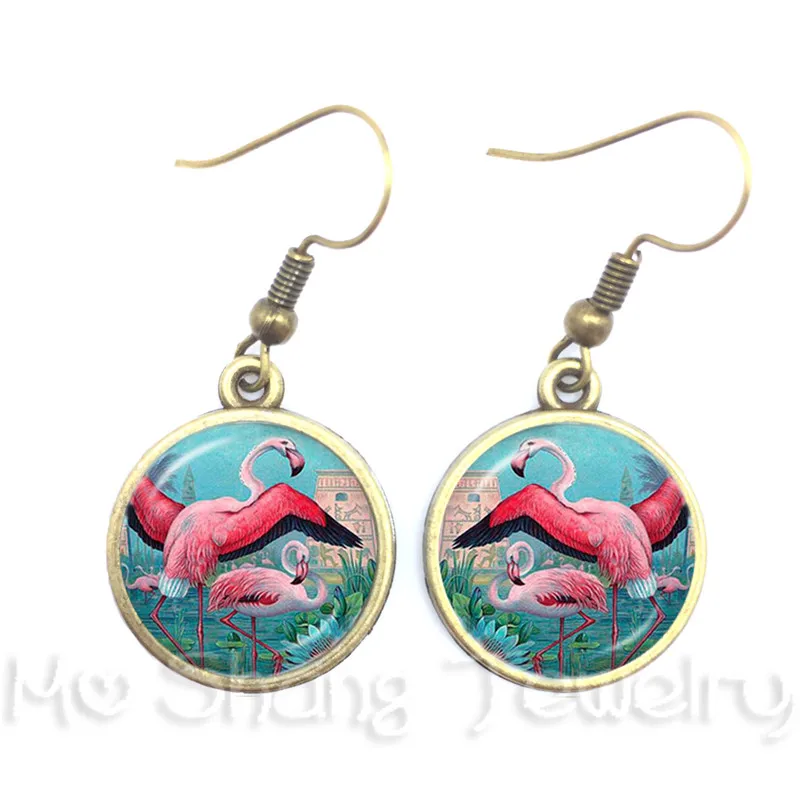 Серьги с павлиньими перьями Хрустальный кабошон винтажные медные женские модные