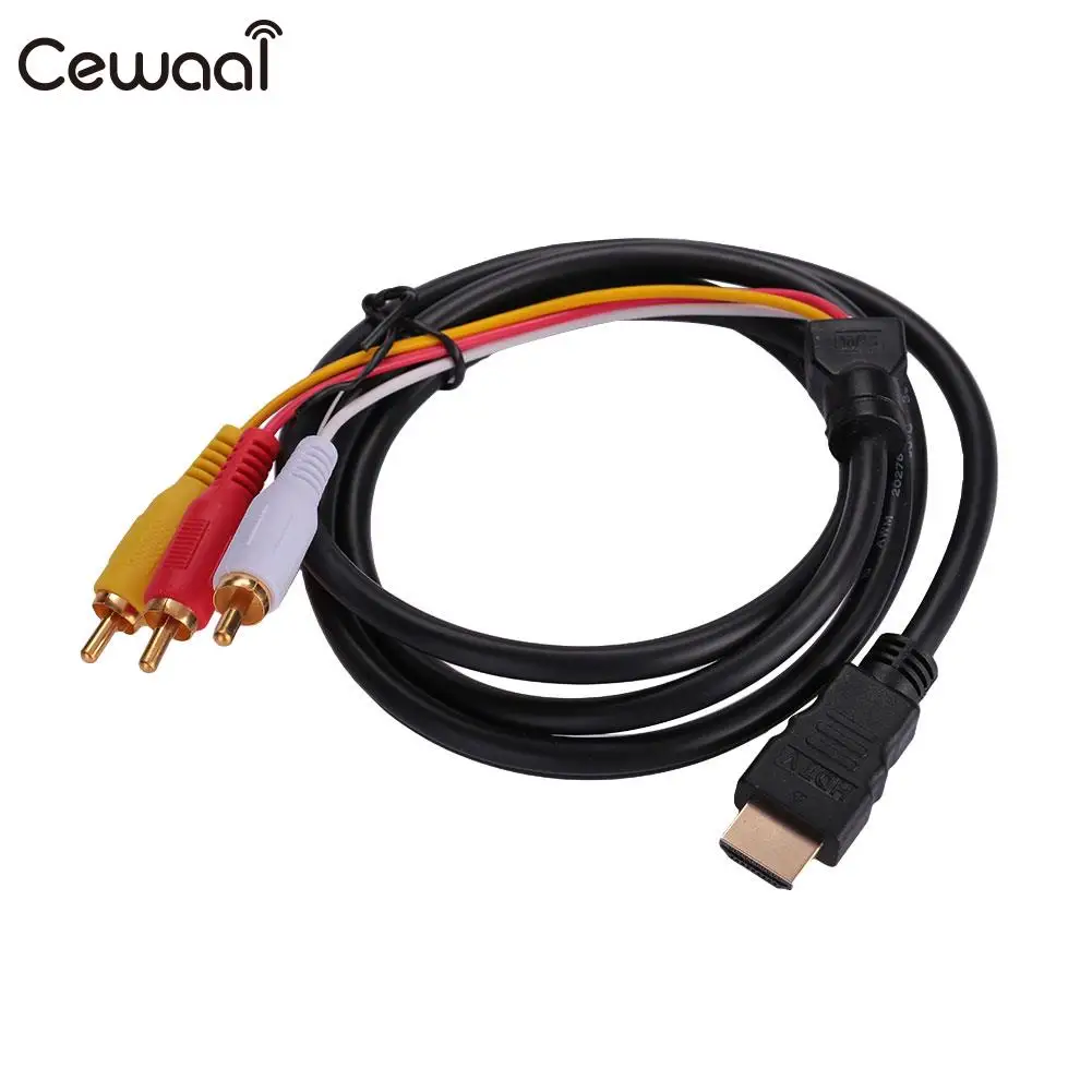 HDMI штекер 3RCA AV порт кабель ведущая линия для ТВ HD tv DVD 1080P 1,5 метров