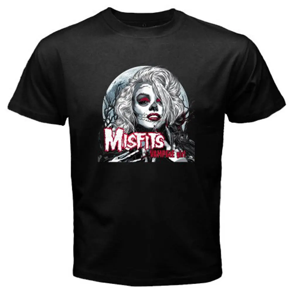 Новый Misfits вампира Girl Обложка альбома Для мужчин черный футболка Размеры размеры