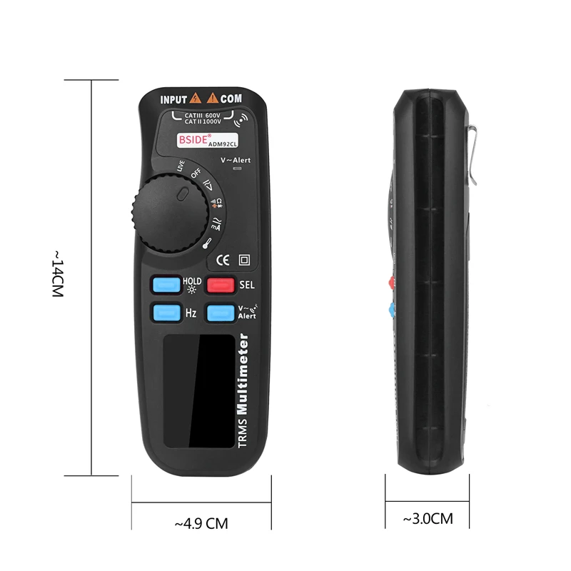 BSIDE True RMS цифровой мультиметр ADM92CL цветной дисплей Авто диапазон Вольтметр живой