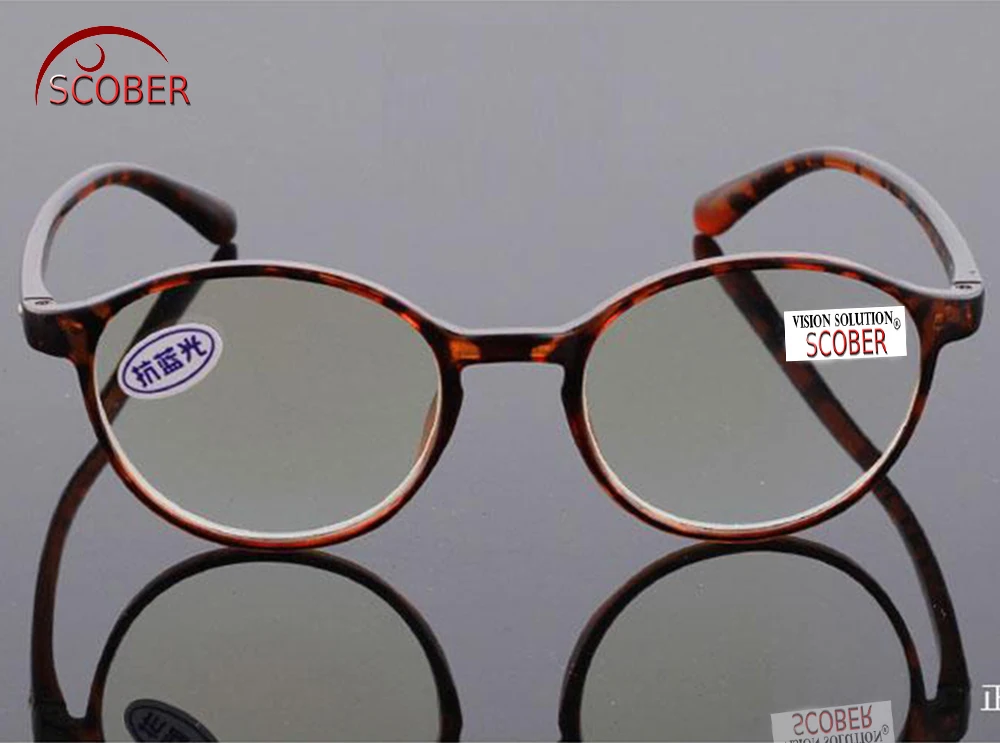 = Scober Anti blue очки для чтения светильник Tr90 в леопардовой оправе ПК + 0 5 75 1 .. от 25 до