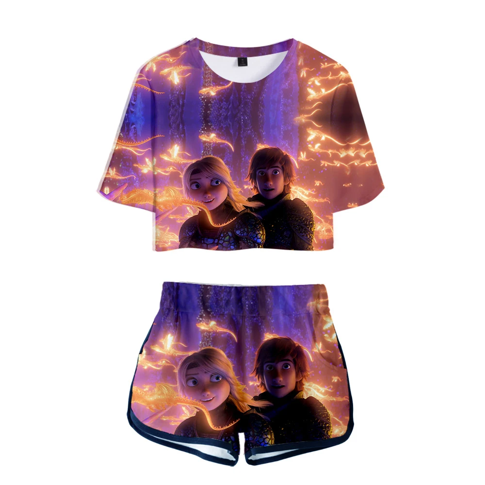 Футболка с 3D принтом Как приручить дракона + шорты костюм из хлопковой футболки