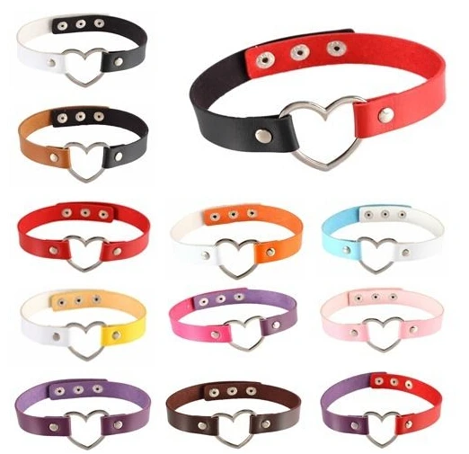 2016 хит панк Харадзюку воротник подвеска ожерелья в форме сердца из искусственной