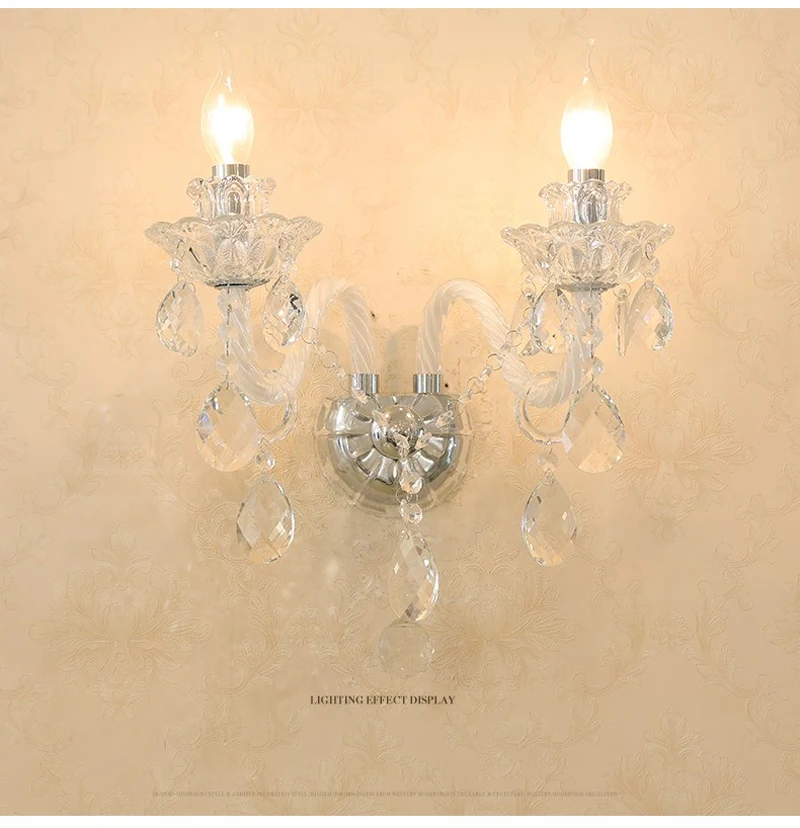 European Candle Crystal Lamp Living Room Large Crystal Chandelier Lighting Modern Atmosphere Restaurant Bedroom Hanging Lamps