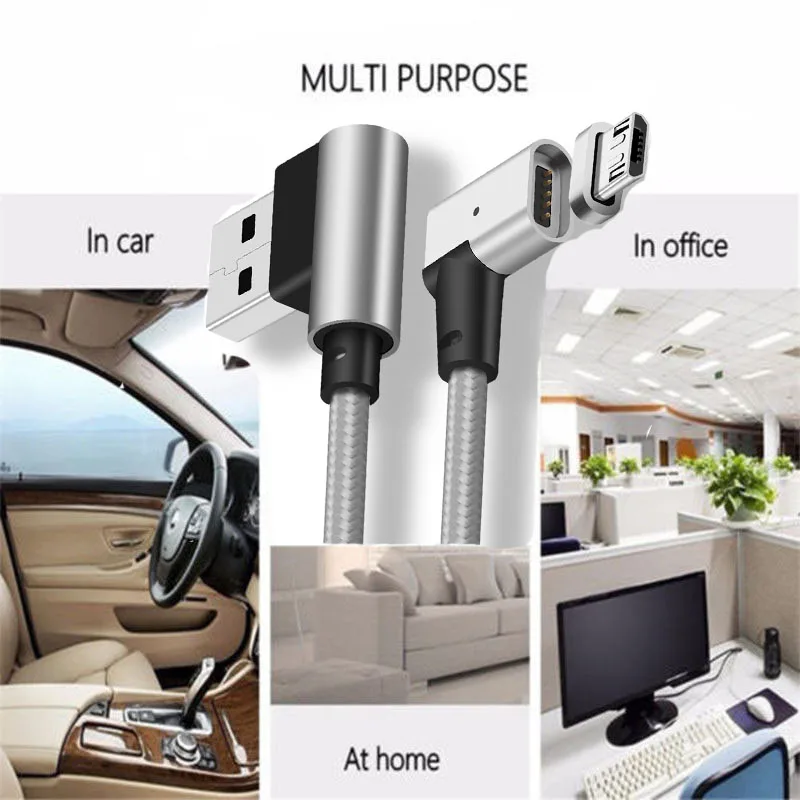 3 фута/6 футов/10 футов Магнитный L изгиб локоть Micro USB адаптер зарядное устройство кабель для передачи данных для samsung S7 S6 Edge S4 S3 note 5 4 2 ЛОТ