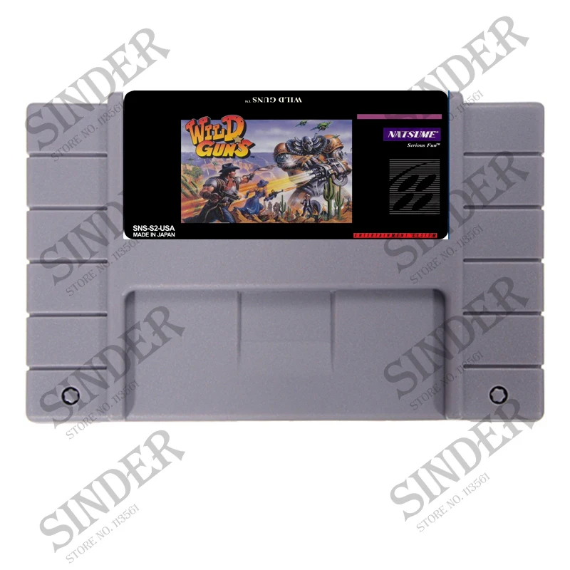 Wild Guns 16 bit карточки для Супер игры игроков USA NTSC|16 bit|16 game cardbit card |