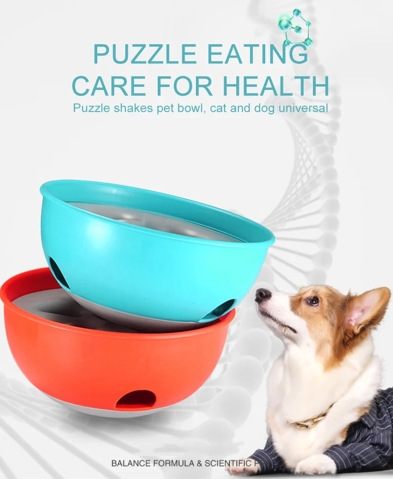 New Pet Dog Bowl Tumbler Slow Feeder Anti Leakage Food IQ Treat Ball Dog Toys for Pet Cat Food Water Feeding Dish Feeder