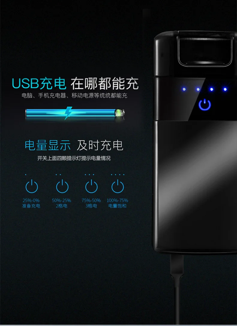 Креативная Беспроводная зарядка USB Зажигалка сенсорная двойная дуговая импульсная плазменная Зажигалка перезаряжаемая электронная сигаретная Зажигалка Ветрозащитная