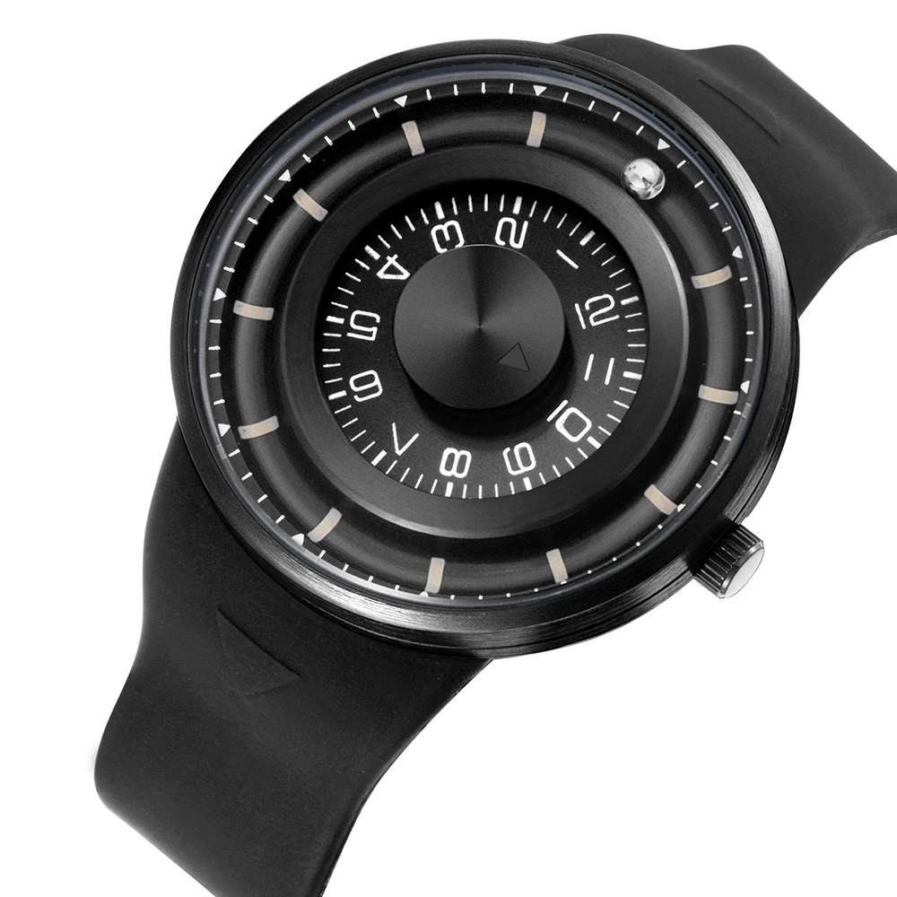 Super Creative Men Watch Fashion 3D Stainless Steel Dial Rotating Beads Silicone Wristband Women Unique drop Shipping | Наручные часы