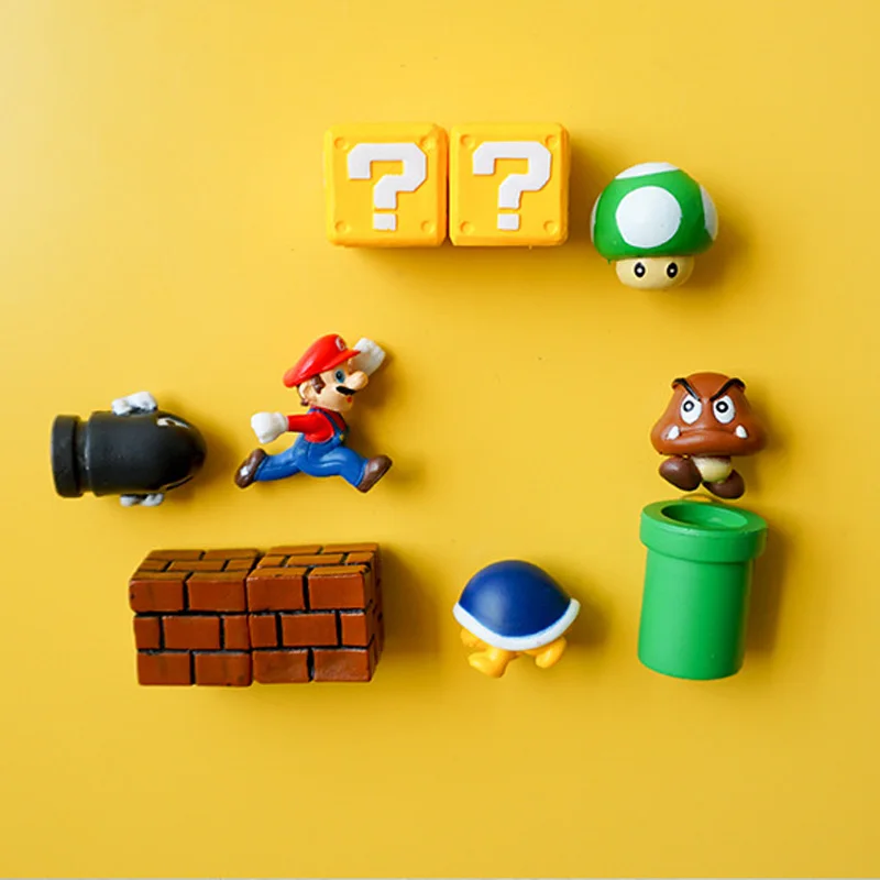 10 шт. 3D Super Mario Bros. Магниты на холодильник стикер сообщений смешные девочки мальчики для малышей детей студентов игрушки подарок на день рождения