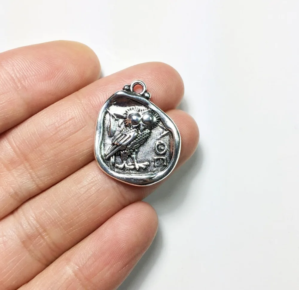 Eruifa 10 шт. 19* мм 22 мм Довольно Сова свобода Письмо Монета цинковый сплав DIY талисманы кулон ювелирные изделия ручной работы DIY 2 цвета