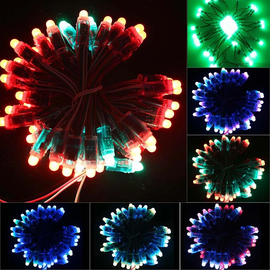 

50 шт./Лот 12 мм WS2811 RGB светодиодный модуль, гирлянда постоянного тока 5 В, водонепроницаемые полноцветные светодиодные пиксельные модульные л...