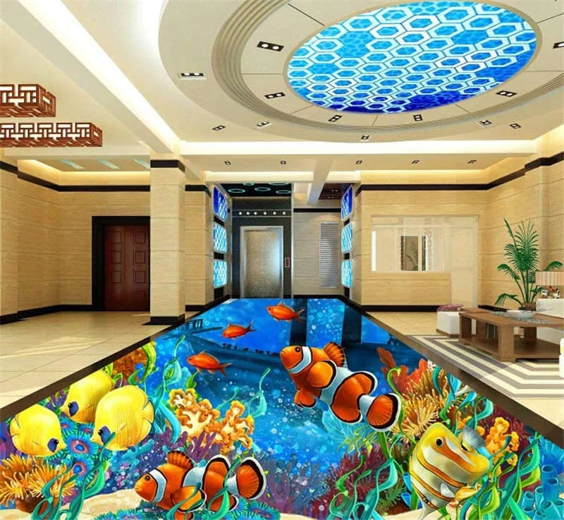 Бесплатная доставка 3D Наклейка на стену заказ подводная красочная морская рыба