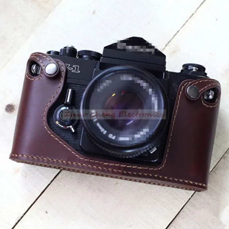 Новый чехол для камеры из натуральной кожи Nikon Canon F1 F- 1 черный или