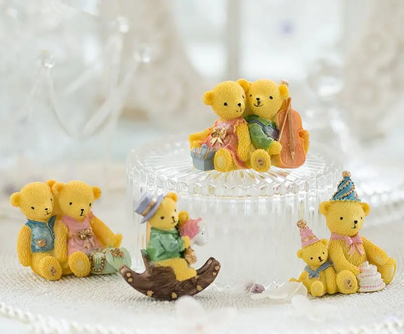 Различные наборы с милым медведем из мультфильма 3D магниты на холодильник