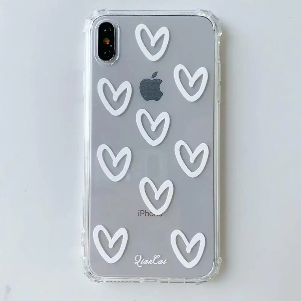 ORYKSZ Love heart Case For iPhone X XS 8 7 6 s Plus Ultra Thin Slim Soft TPU Silicon Cover XR Coque Fundas Capa |