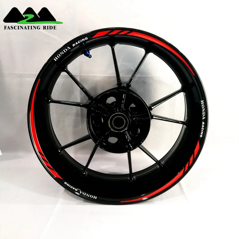 Для honda CBR1000RR 600R 300R CBR650F мотоциклы колеса наклейки водонепроницаемый Светоотражающие Обода наклейки передние и задние пользовательские внутренний обод