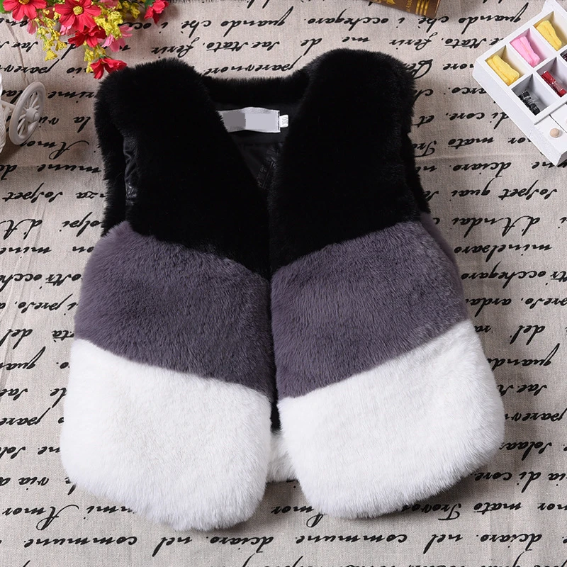 Детская осенне зимняя верхняя одежда из искусственного меха для маленьких