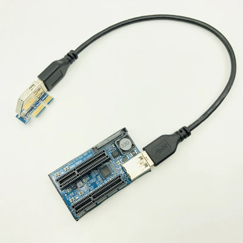 Плата расширения PCIE адаптер PCI Express USB 3 0 Райзер E расширитель X1 на два порта X4