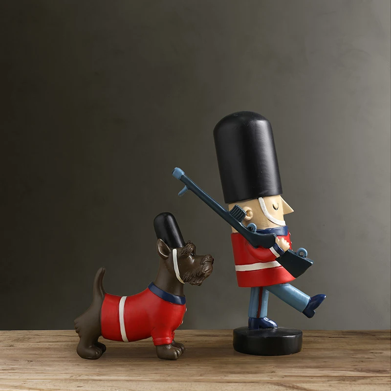 American Resin Royal Guards Originality miniature figurines Cartoon Puppet Nutcracke rtabletop crafts antique home decor | Дом и сад
