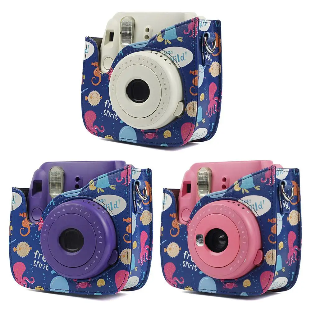 Новый чехол для камеры Fujifilm Instax Mini 8 + 9 с ретро узором защитный из искусственной