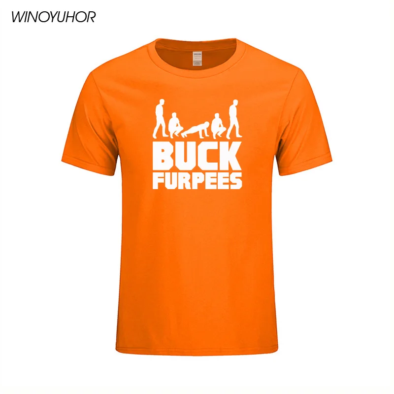 Футболка с принтом Buck Furpees Burpees для мужчин летняя новая мода хлопок футболка для фитнеса топы футболки Camisetas Masculina - Цвет: orange