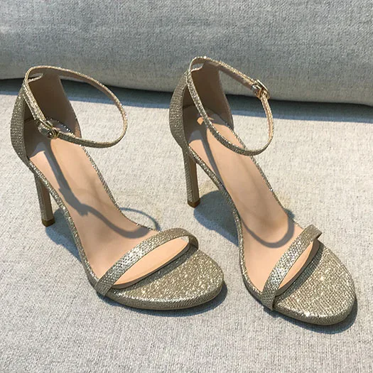 gold glitter 8cm Фетиш Высокий каблук туфли-лодочки для стриптиза обувь из натуральной кожи черные женские туфли-лодочки для подиума сандалии с ремешком на лодыжке блестящие - Цвет: gold glitter 8cm